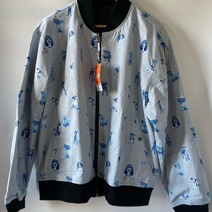 Construct Men’s Reversible Dog Print Bomber Jacket NWT